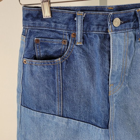 LEVIS Color block Denim Mini Skirt  Sz 25 - Picture 2 of 7